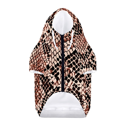 Watercolor Snakeskin Print Dog Zip Up Hoodie
