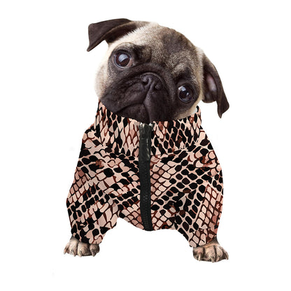 Watercolor Snakeskin Print Dog Zip Up Jacket