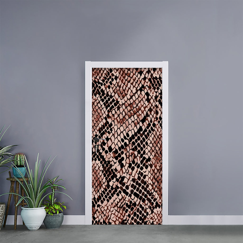 Watercolor Snakeskin Print Door Sticker