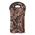 Watercolor Snakeskin Print Double Neoprene Wine Tote