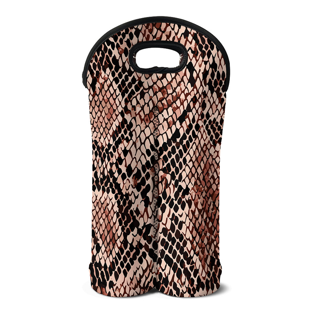 Watercolor Snakeskin Print Double Neoprene Wine Tote