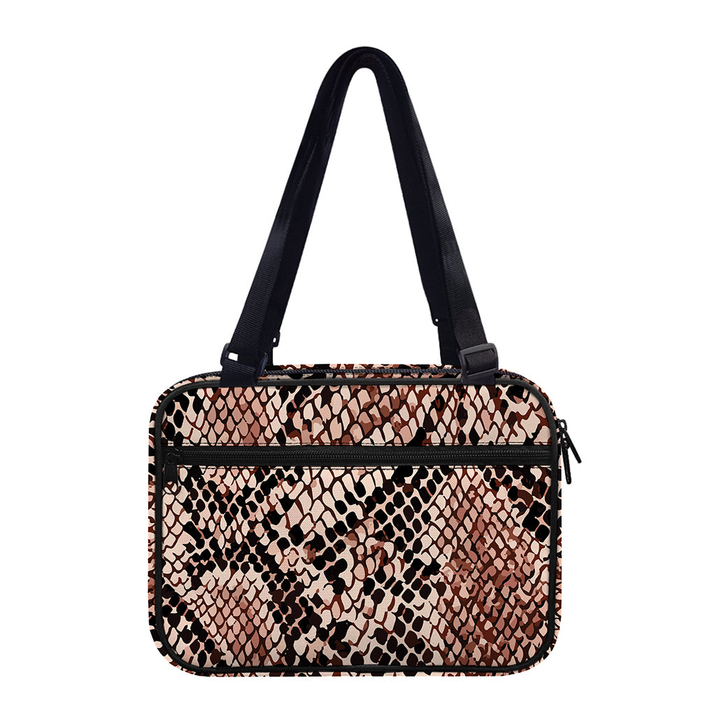 Watercolor Snakeskin Print Double Strap Bible Bag