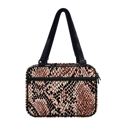 Watercolor Snakeskin Print Double Strap Bible Bag