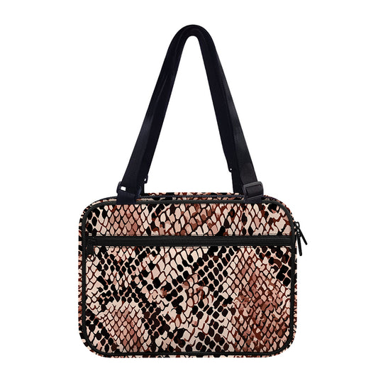 Watercolor Snakeskin Print Double Strap Bible Bag