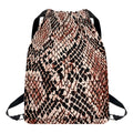 Watercolor Snakeskin Print Drawstring Backpack