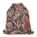 Watercolor Snakeskin Print Drawstring Bag