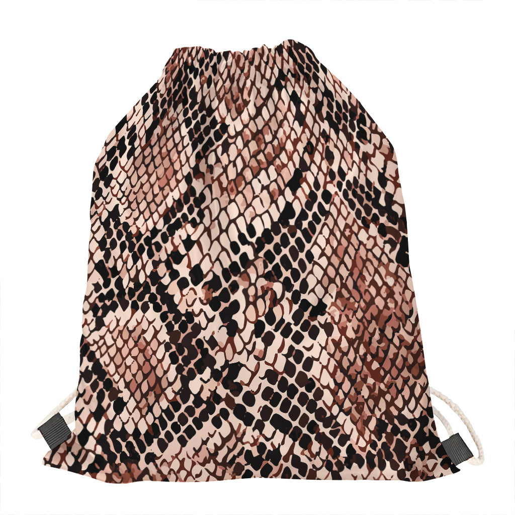Watercolor Snakeskin Print Drawstring Bag