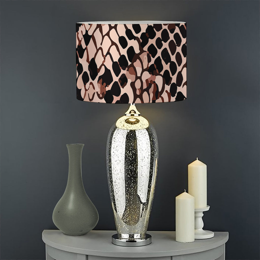 Watercolor Snakeskin Print Drum Lamp Shade