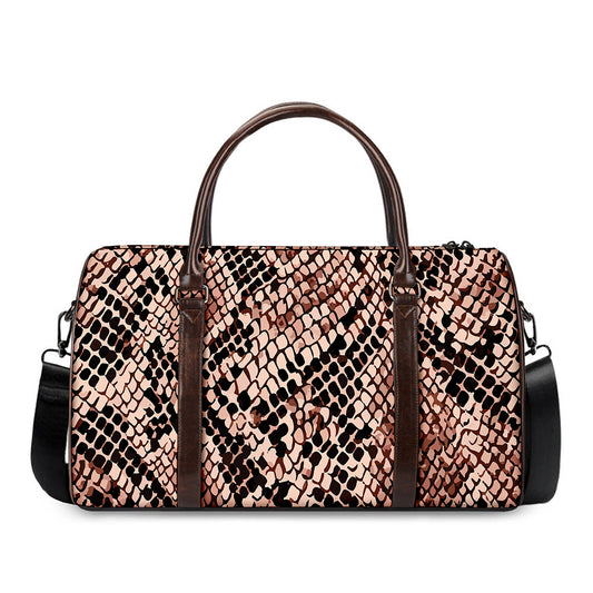 Watercolor Snakeskin Print Duffle Bag
