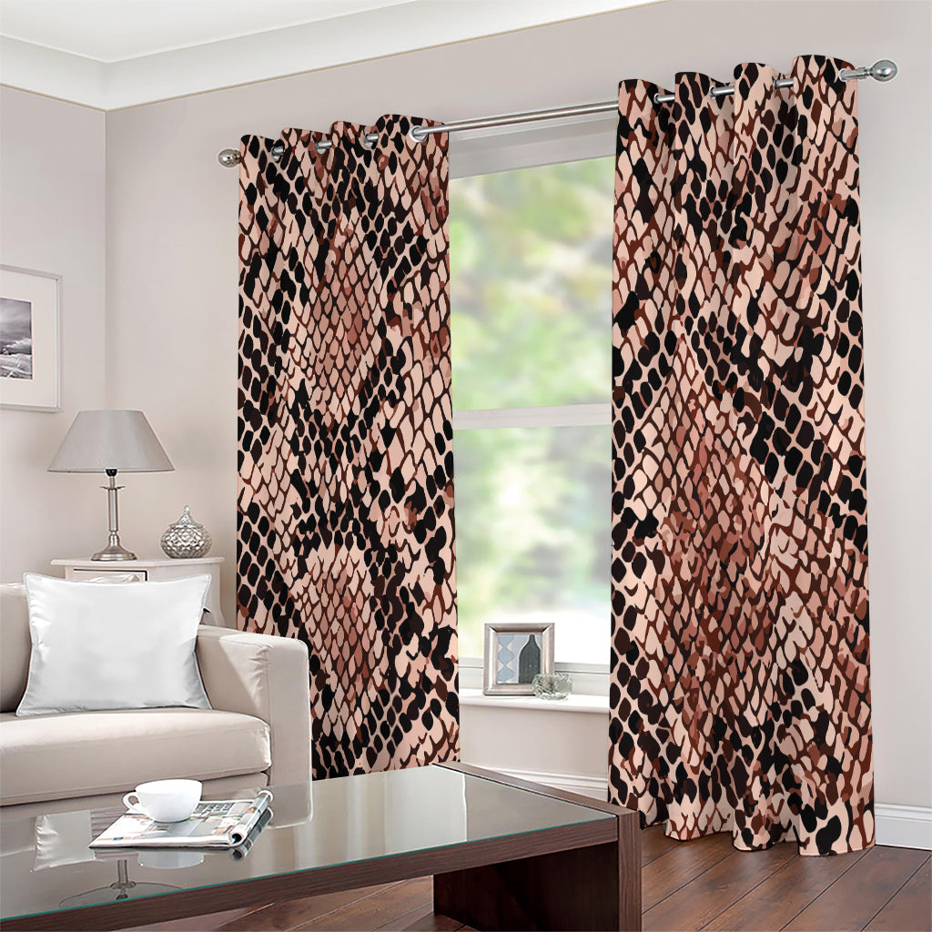 Watercolor Snakeskin Print Extra Wide Grommet Curtains