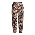 Watercolor Snakeskin Print Fleece Lined Knit Pants