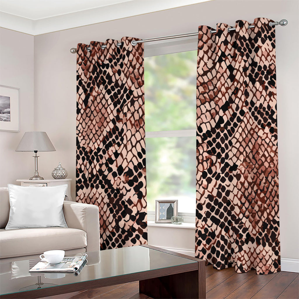 Watercolor Snakeskin Print Grommet Curtains