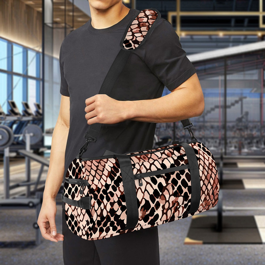 Watercolor Snakeskin Print Gym Bag