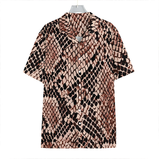 Watercolor Snakeskin Print Hawaiian Shirt