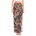 Watercolor Snakeskin Print High Slit Maxi Skirt
