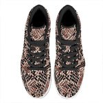 Watercolor Snakeskin Print High Top Leather Sneakers