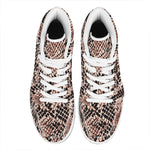 Watercolor Snakeskin Print High Top Leather Sneakers