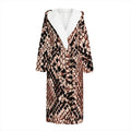 Watercolor Snakeskin Print Hooded Bathrobe