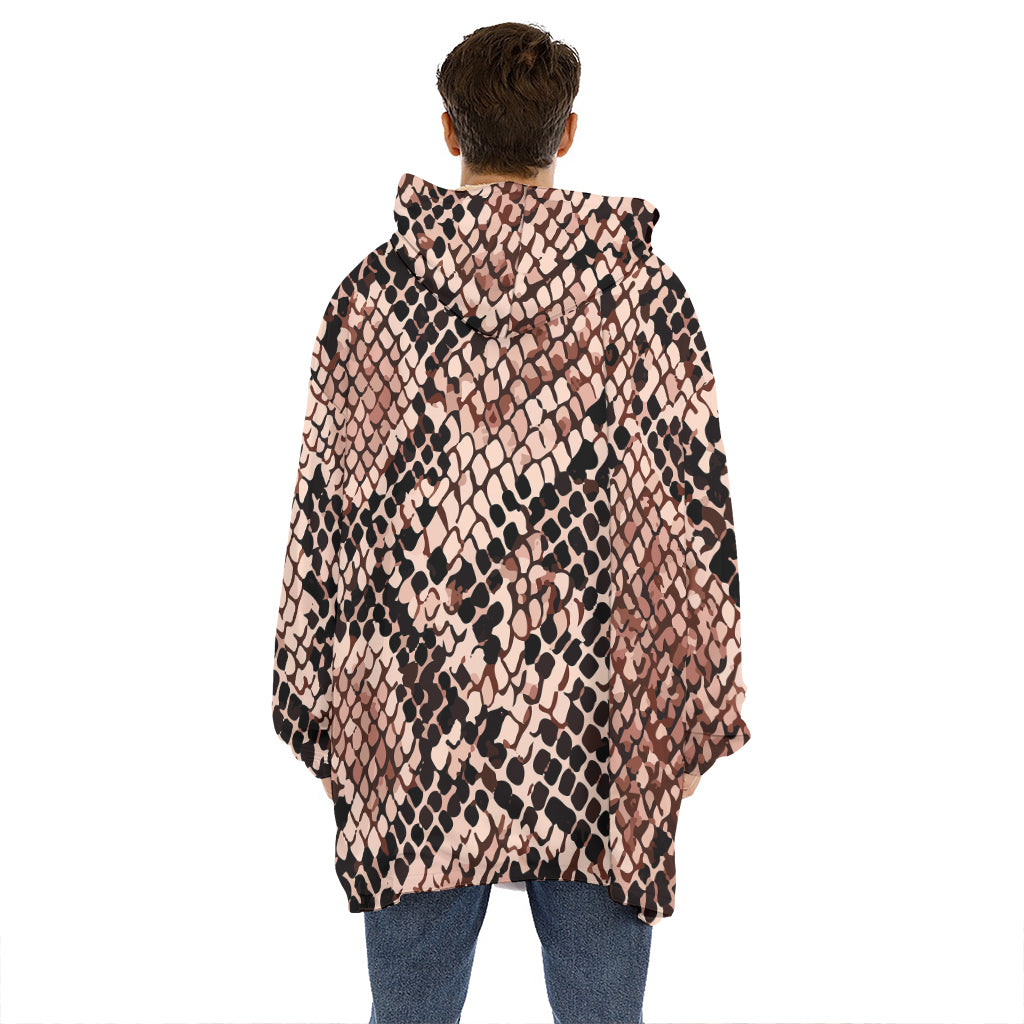 Watercolor Snakeskin Print Hoodie Blanket