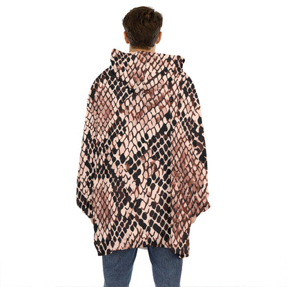 Watercolor Snakeskin Print Hoodie Blanket