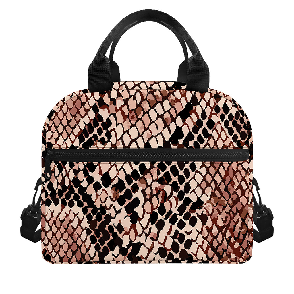 Watercolor Snakeskin Print Insulated Lunch Bag
