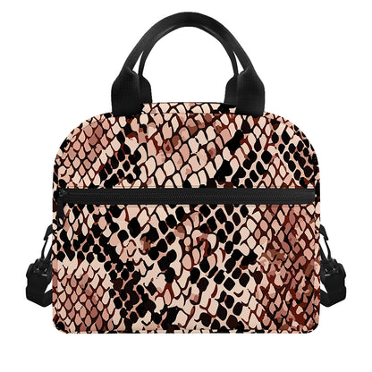 Watercolor Snakeskin Print Insulated Lunch Bag