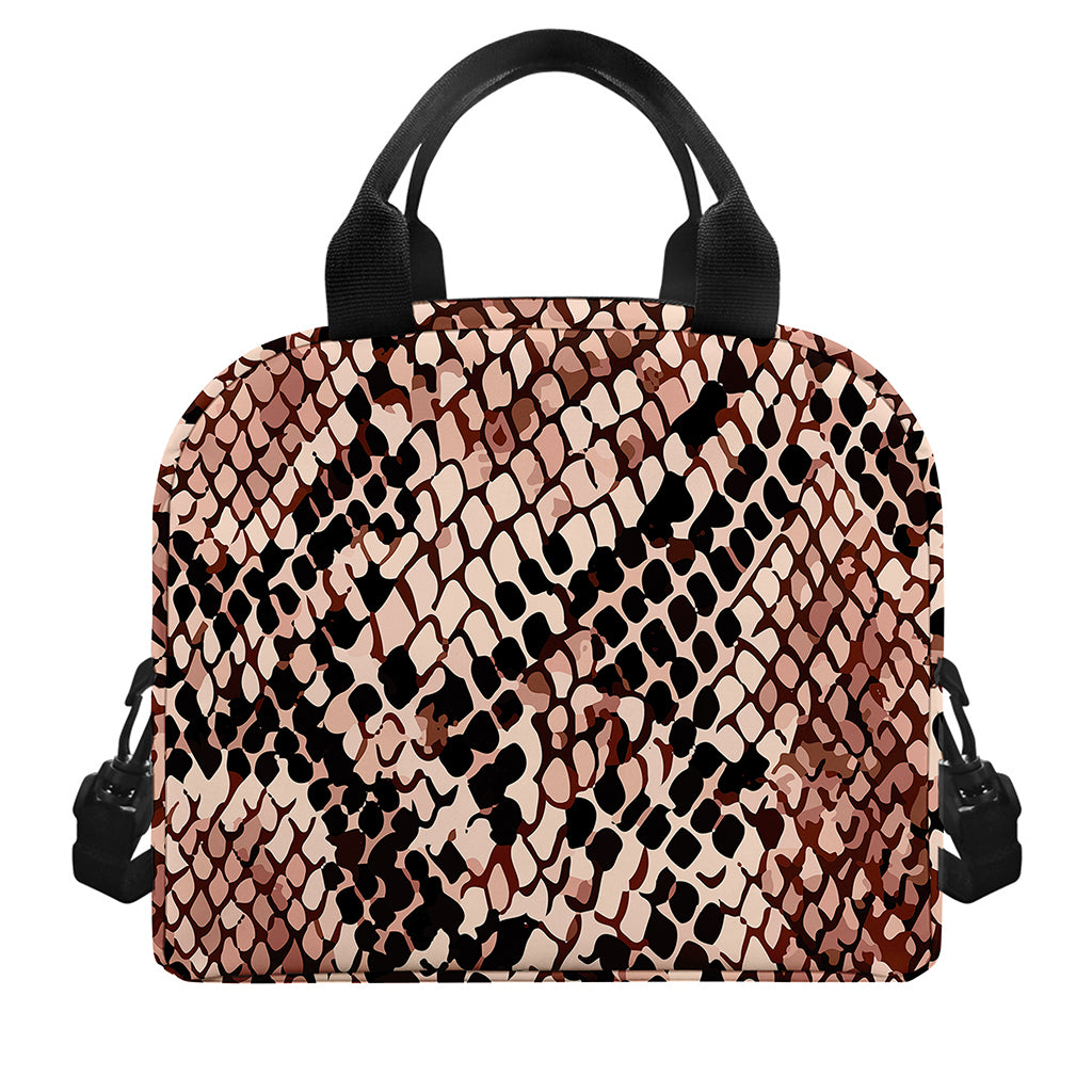 Watercolor Snakeskin Print Insulated Lunch Bag