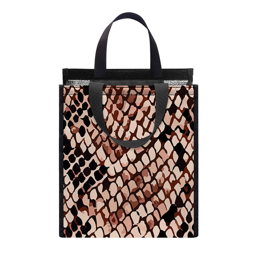 Watercolor Snakeskin Print Insulated Lunch Tote