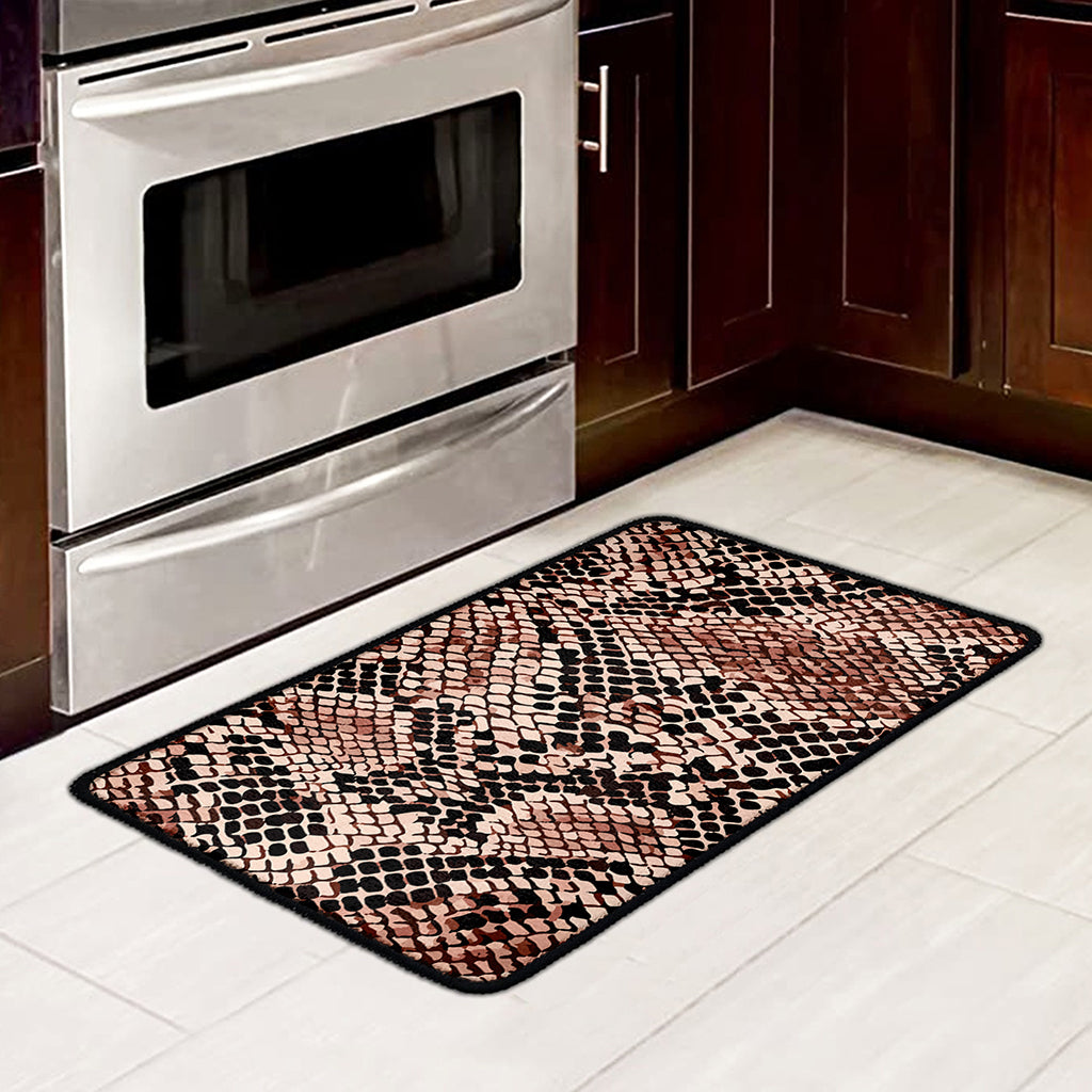 Watercolor Snakeskin Print Kitchen Mat