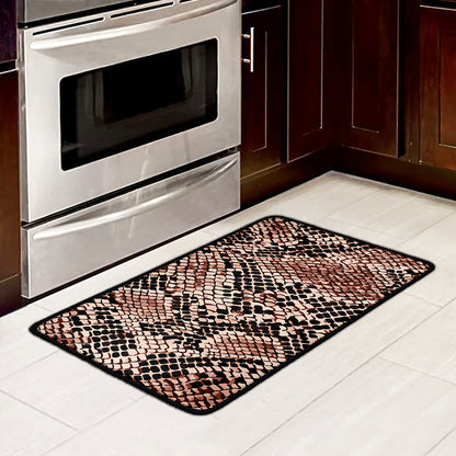 Watercolor Snakeskin Print Kitchen Mat