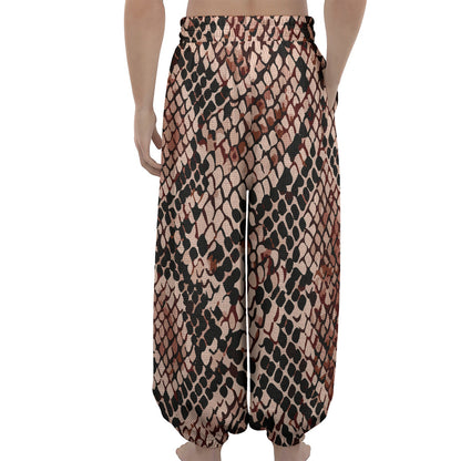 Watercolor Snakeskin Print Lantern Pants