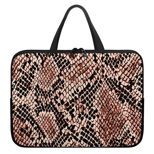 Watercolor Snakeskin Print Laptop Sleeve With Handle
