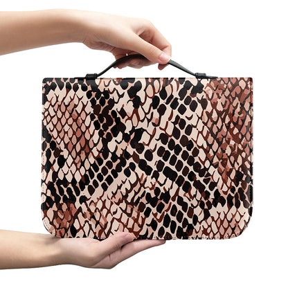 Watercolor Snakeskin Print Leather Bible Cover
