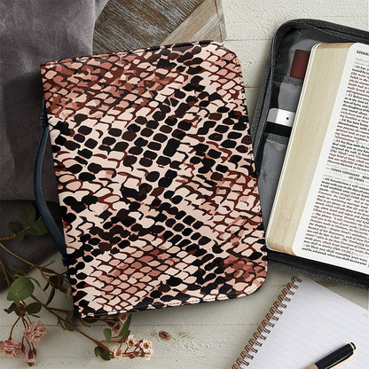 Watercolor Snakeskin Print Leather Bible Cover