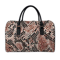 Watercolor Snakeskin Print Leather Duffel Bag