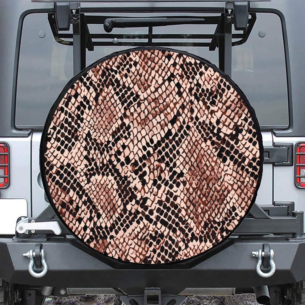 Watercolor Snakeskin Print Leather Spare Tire Cover