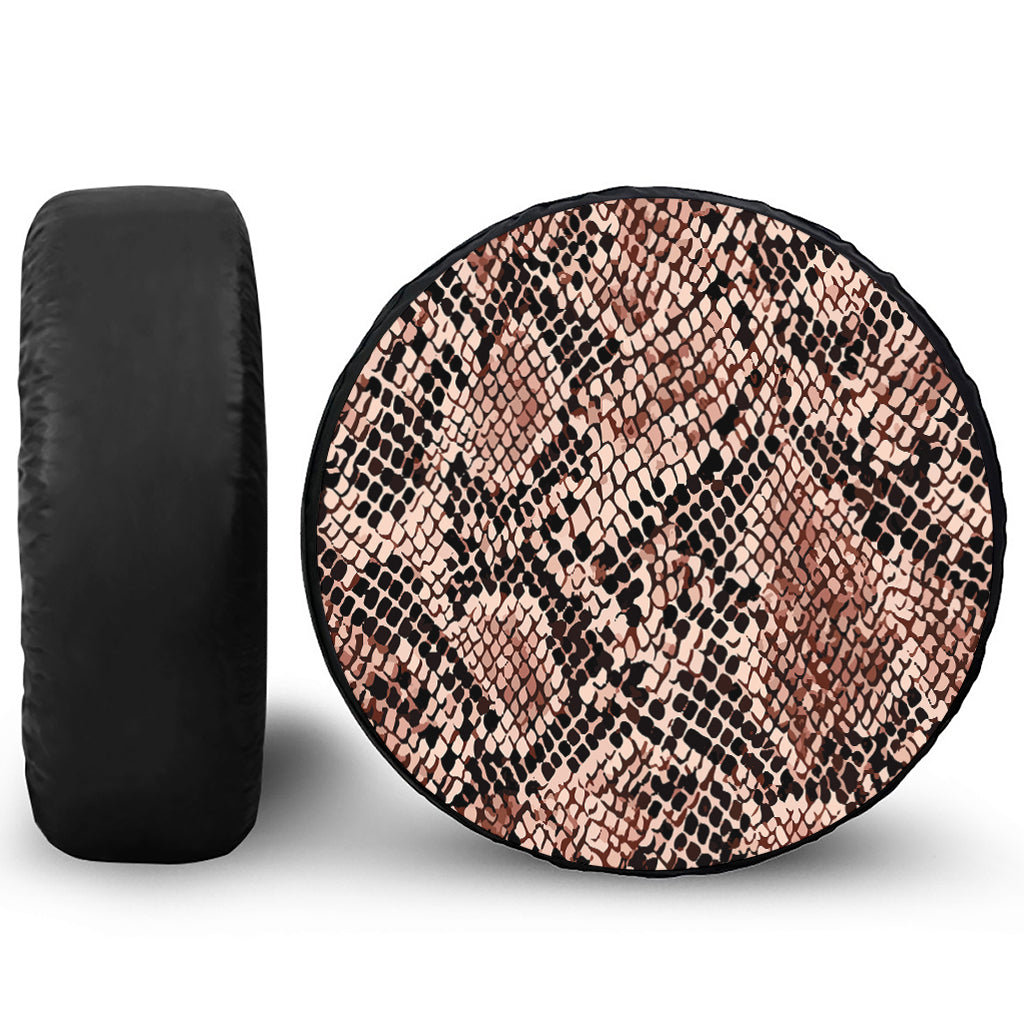 Watercolor Snakeskin Print Leather Spare Tire Cover