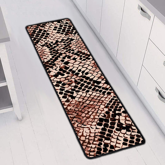 Watercolor Snakeskin Print Long Kitchen Mat