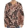 Watercolor Snakeskin Print Long Sleeve Baseball Jersey