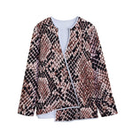 Watercolor Snakeskin Print Long Sleeve Short Coat