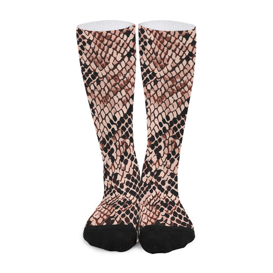 Watercolor Snakeskin Print Long Socks