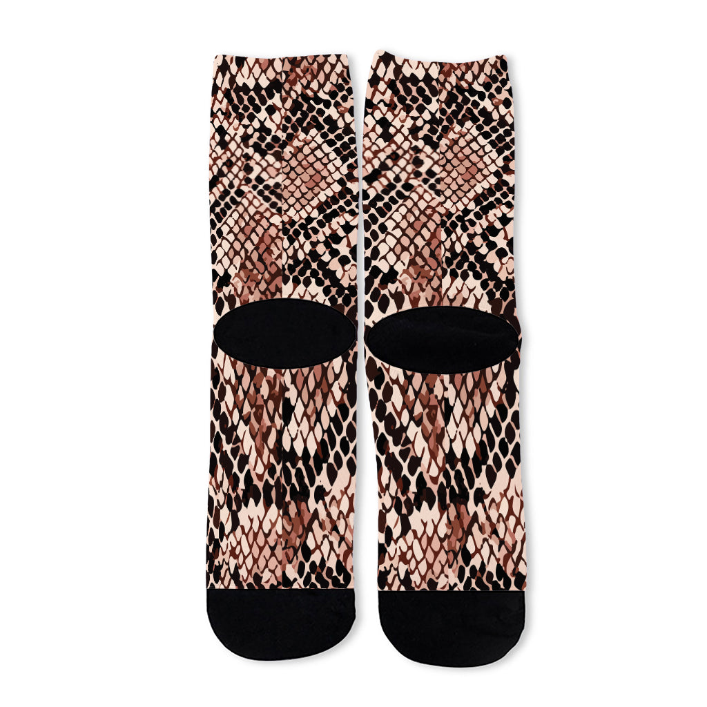 Watercolor Snakeskin Print Long Socks