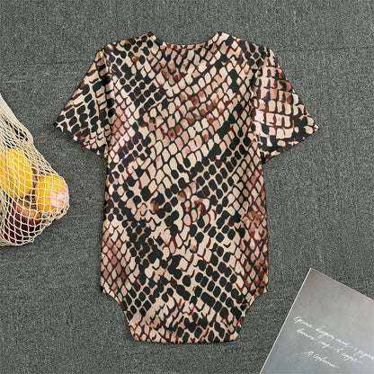 Watercolor Snakeskin Print Men's Bodysuit