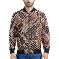 Watercolor Snakeskin Print Men's Bomber Jacket