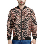 Watercolor Snakeskin Print Men's Bomber Jacket