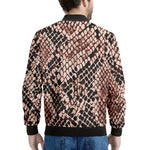 Watercolor Snakeskin Print Men's Bomber Jacket