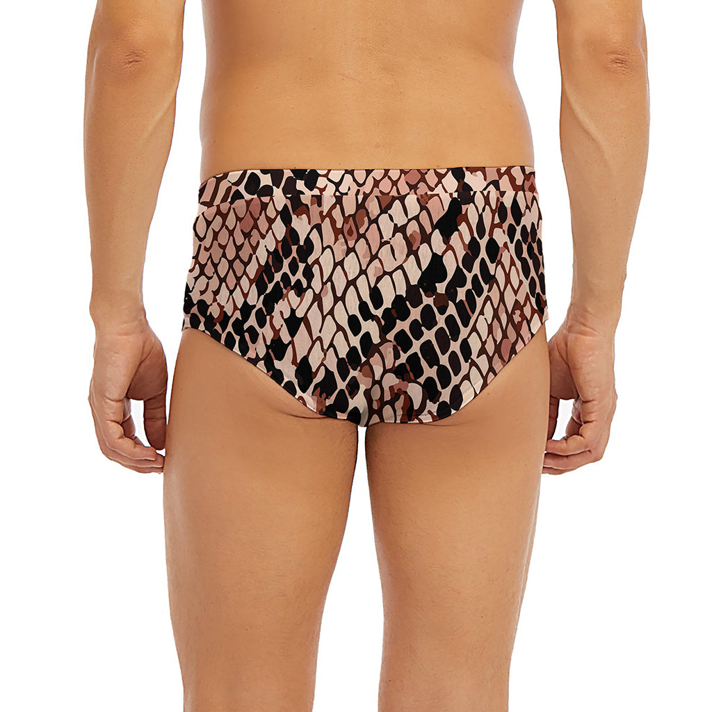 Watercolor Snakeskin Print Men's Briefs