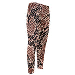 Watercolor Snakeskin Print Men's Compression Pants