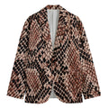 Watercolor Snakeskin Print Men's Cotton Blazer