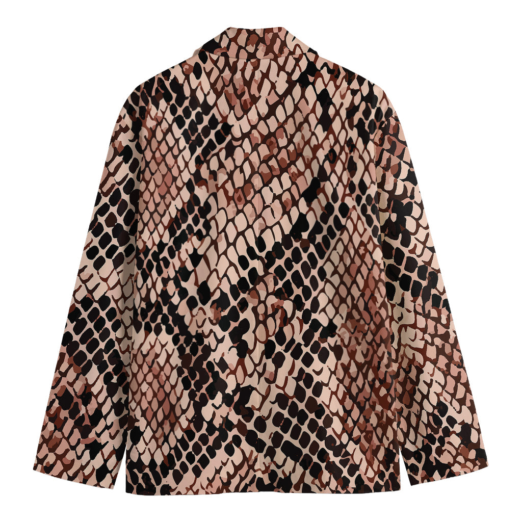 Watercolor Snakeskin Print Men's Cotton Blazer